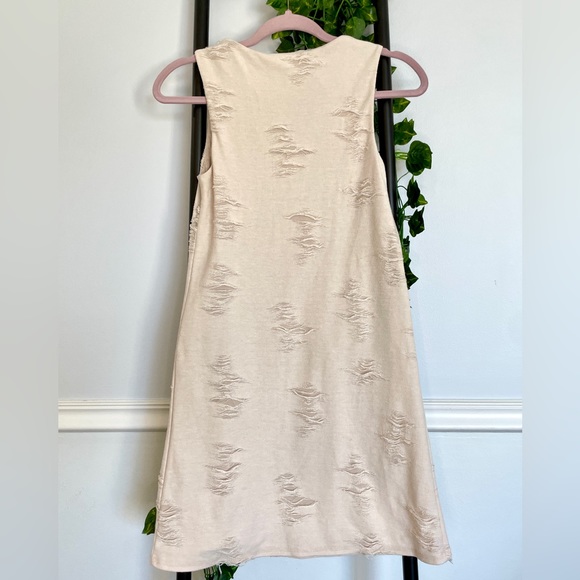 Rachel Roy Distressed Dress, Sleeveless, Khaki/Cream, Size Small - Picture 8 of 16
